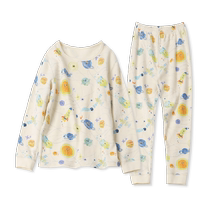 Youlan Classic Cat Cotton Printed Thermal Underwear Set 23 Autumn and Winter New Childrens Soft Home Clothing