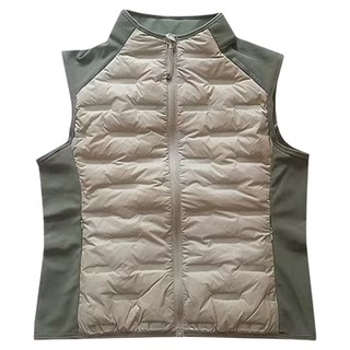 枯叶蝶白鸭绒轻羽绒暖衣马甲背心中领内搭保暖外穿轻薄抗菌拼接