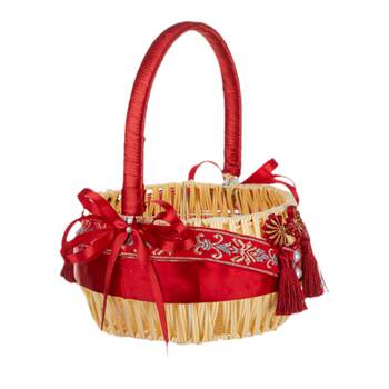 Flower basket new chinese style jacquard girl scattering flowers and confinement gift basket