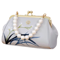 Mothers Day gifts Heaven Lady Bag New Chinese Style National Wind Pearl Chain Qipao Single Shoulder Bag Embroidered Carry-on Satchel Bag