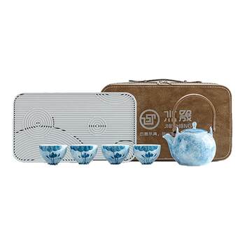 Jiesheng hand-painted mohe teapot ceramic travel set