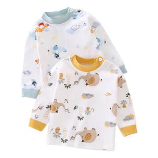 Baby pure cotton autumn clothes baby single piece top boys and girls spring and autumn underwear girls base shirt warm children's clothes