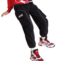 Balabala childrens clothing childrens pants spring clothes boys plus velvet trousers sports pants casual workwear