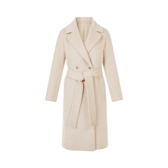 LIME莱茵轻奢高端羊驼毛长款大衣秋冬优雅赫本风双面羊毛呢外套