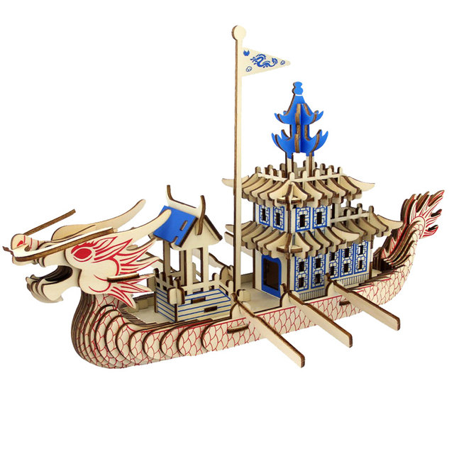 DIY assembled model simulation dragon boat for Dragon Boat Festival