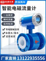 Electromagnetic flowmeter sewage water liquid fire electron digitally inserted into split DN800 50 100 150