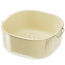 Double-layer vegetable sink drain basket multi-functional fruit plate living room household thickened kitchen fruit washing basket vegetable basket