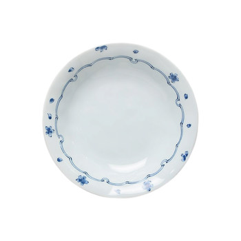 Japanese imported hasamiyaki blue and white painted deep dish plate
