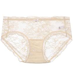 Embry Thin Lace Transparent Cotton Bottom Crotch Panties Women's Seamless Sexy Low Waist Briefs E200384