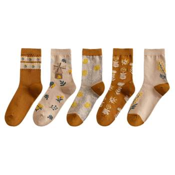 Langsha Socks Women's Spring and Autumn Mid-Tube Socks Spring and Summer Women's Combed Cotton Trendy Ins Retro Style Mom MD