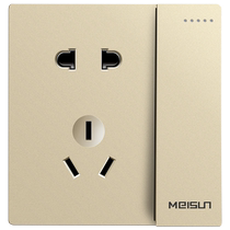 Meishang household switch socket panel porous 86 type concealed wall i6 champagne gold USB five-hole socket switch