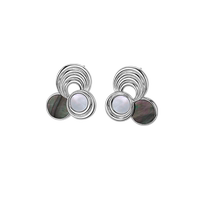 Bailan two-color mother-of-pearl earrings for women 2023 new hot style light luxury niche exquisite design earrings ED4142