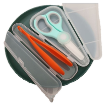 Childrens food supplement scissors chopsticks spoons ceramic scissors carrying box special set of cutting tools for taking away