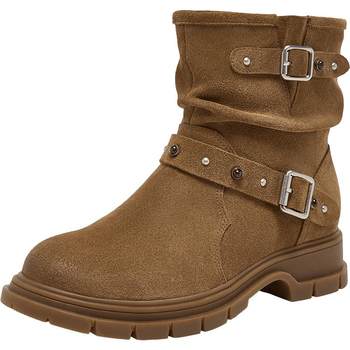 Pile boots women's shoes chimney boots trouser boots maillard boots