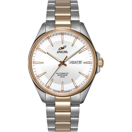 Enicar英纳格手表男蓝牌系列间金商务自动机械腕表168/50/355GKA
