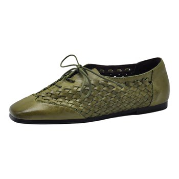 Genuine leather woven moral training shoes old money style