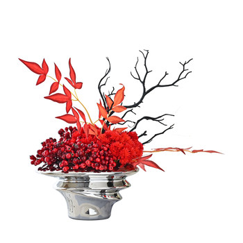 Modern chinese style soft decoration model house flower art sales department high-end simulated finished flower art desktop decoration