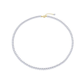 Demi aurora perfect round freshwater pearl necklace 18k gold
