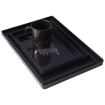 Household tray rectangular hotel black water cup tea tray