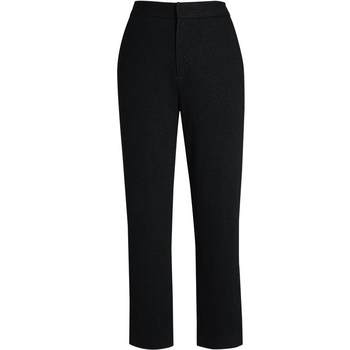 LANDI Blue Land Autumn New Black Waist High Waist Elastic Slim Small Foot Suit Pants Women's Wool Suit Pants