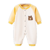 Shubei Yi infant spring double-sided velvet jumpsuit baby outing clothes newborn spring and autumn style romper