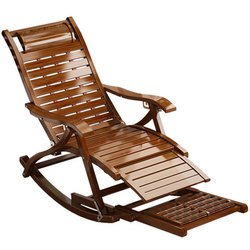 Rocking Chair, Recliner, Folding Lounge Chair for Adults, Lazy Person's Nap Chair, Balcony Leisure Chair, Elderly Nap Chair, Bamboo Leisure Chair for Home Use