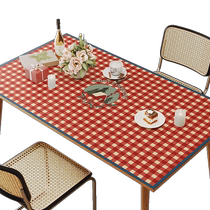 Atmospheric New Year leather tablecloth waterproof oil-proof wash-proof and anti-scalding home dining table coffee table tabletop protective mat red