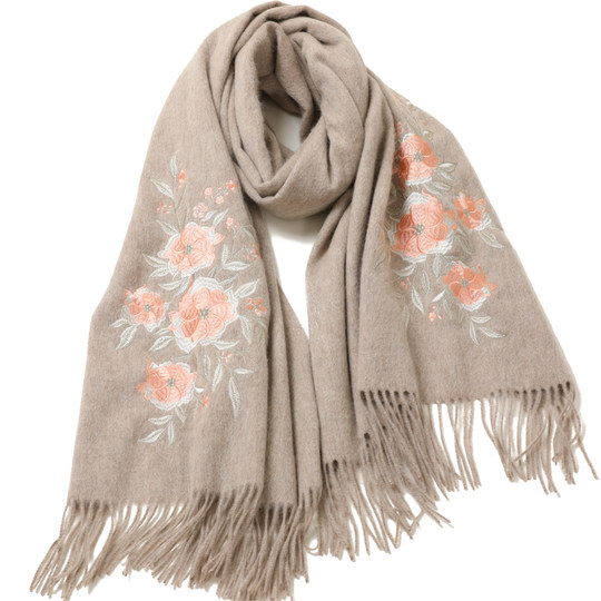 Wool Scarf Autumn and Winter Shawl Embroidered Warmth Specifications