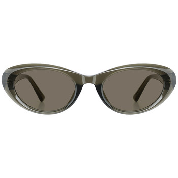 Retro olive brown cat eye sunglasses for women with uv protection