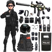 Childrens police suit police officer uniform boy special forces SWAT clothes full set of toys equipment performance clothes spring