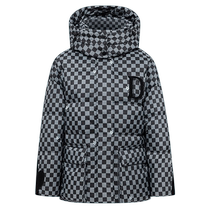 Cardile crocodile autumn and winter new womens short down jacket checkerboard detachable hooded trendy down jacket