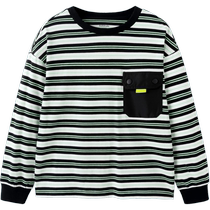 (Same style in the mall) Balabala childrens long-sleeved T-shirt 24 spring round neck childrens clothing boys striped tops