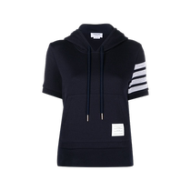 THOM BROWNE womens spring and summer classic four-stripe double-sided knitted hoodie sweatshirt