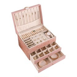 Jewelry Box, New Style Earrings and Jewelry Storage Box, High-End, Exquisite, Large Capacity, Wedding, Birthday Gift