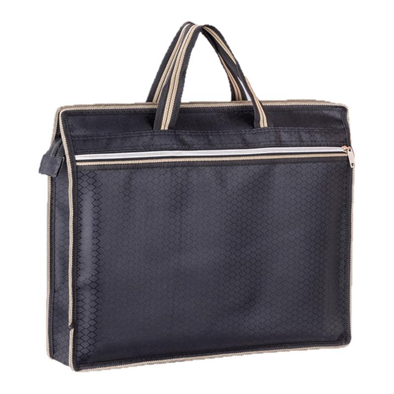 Briefcase canvas handbag document bag portable zipper bag document bag waterproof handbag men's and women's Oxford cloth briefcase storage business office conference training class materials customization