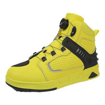 Genuine leather motorcycle riding shoes for men and women, spring, autumn and winter, breathable rally commuter riding boots, thick-soled motorcycle equipment