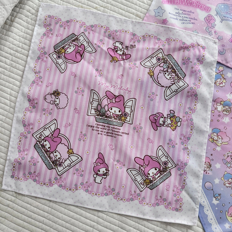 Go Out Picnic Cartoon Cute Bento Lunch Box Wrap Thickeneded Napkin Placemat Multifunctional Fabric Square Fashionable Silk Scarf