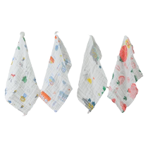 Jialiya pure cotton cartoon childrens towel mens gauze household soft absorbent lint-free cotton face towel four pieces