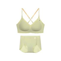 Ubras Chinese style golden osmanthus no size traceless beautiful back no wire rims comfortable bra underwear set underwear for women