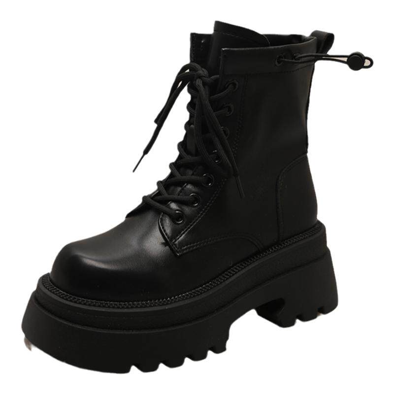 Earl Cat thick-soled Martin boots lace-up women's boots 2026 spring and summer new slimming and taller fashionable sweet and cool versatile short boots