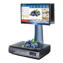AI intelligent weighing cash register all-in-one deli fresh food store convenience store weighing cash register computer touch dual screen cash register intelligent identification scale