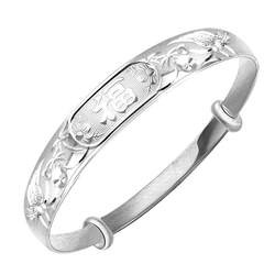 Shunqing Silver House S9999 sterling silver dragon and phoenix blessing silver bracelet mother's style pure silver bracelet mother's day gift to elders