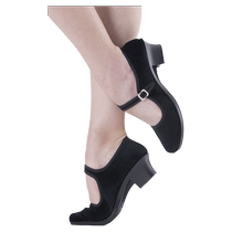 Red dance shoes dance shoes for girls Northeast folk ethnic dance Jiaozhou Yangko cloth shoes Tibetan dance examination black heels