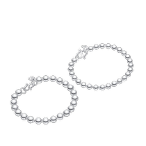 Trendy Acer fun s925 silver ball bead bracelet large and small version silver jewelry hand jewelry couple trendy cool simple parent-child gift