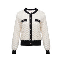 EP YAYING Yaying womens clothing contrasting color small fragrance air-conditioned sweater knitted jacket spring and summer shopping mall same style 9121A