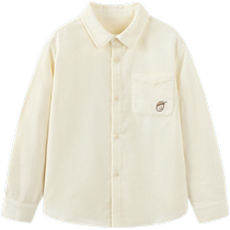 (Same style in the mall) Mini Balabala Boys Pure Cotton Corduroy 2024 Autumn New Retro Long Sleeve Shirt