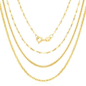 999 sterling silver gold color gold clavicle chain with real gold plating