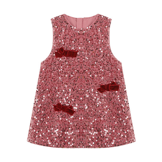 小O宝Okids童装宝宝千金公主裙女蝴蝶结新年婴儿高级感女童过年服