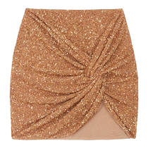 self-portrait 2023 autumn and winter golden exquisite design twist skirt short skirt