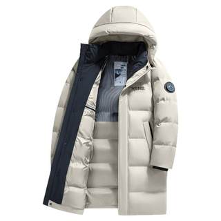 205g高充绒罗蒙极寒加厚羽绒服男女中长款过膝90鸭绒防寒情侣外套